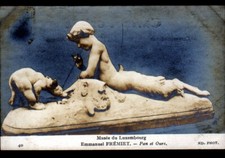 ART Sculpture / Hybride CHEVRE Humaine PAN jouant avec OURS par Emmanuel FREMIET