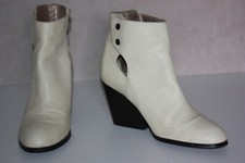 BOCAGE  Bottines Boots Cuir Crème Talons larges T 38 TBE