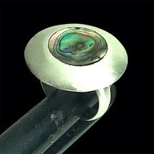 BAGUE ANCIENNE EN ARGENT 925 ET Plaque De Nacre antique silver ring  T 51