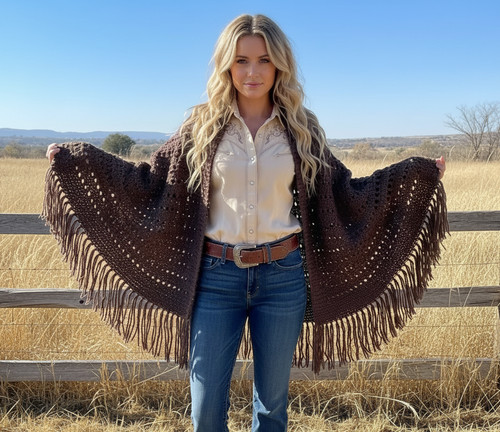 New brown shawl - new,