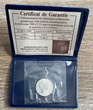 Médaille Charles De Gaulle Argent 1980 avec Blister et Certificat