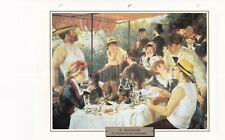 Fiche 18x25cm TABLEAU PEINTRE A RENOIR le déjeuner des canotiers texte au verso