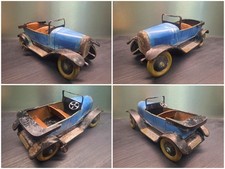 Rare JEP Torpedo Hotchkiss 1 voiture en tôle lithographiée bleu pétrole Vintage