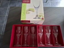 6 verres a vin rouge en cristal d'arques modèle Granville 