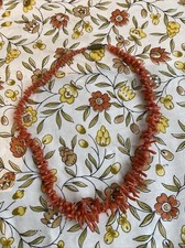 Ancien Collier Ras Du Cou Perles Corail Bijou Vintage