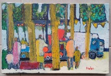 Tableau Sur Toile (Manège Fête foraine), Signé 