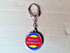Ancien porte clé publicitaire vintage huiles Renault spécial sport collection