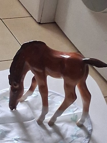 Statue poulain porcelaine - poulain, en