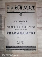 Renault Primaquatre Catalogue De Pièces De Rechange 1936