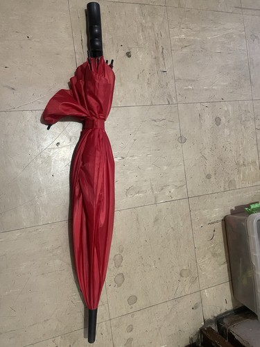 Parapluie homme rouge uni - , avec