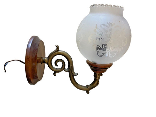 Ancienne applique bois bronze - applique,