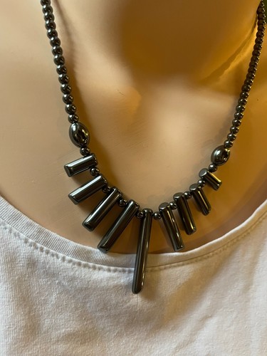 Collier perles hematite - collier, en