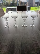 4 Verres  à Vin Rouge  Bacchus en Cristal de Bayel Modèle Vénus