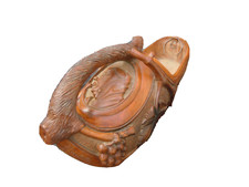 Porte bouteille bois sculpte boite musique petit vin art populaire J . Boutillon