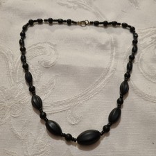 Collier De Deuil en Perles De Jais - Epoque Victorienne
