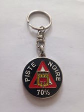 Porte-clés Station de Ski Piste Noire 70 % Blason AUVERGNE Keychain Vintage