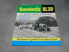 Prospectus dépliant brochure Bamfords Bamford BL30 presse économique