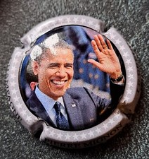 Capsule de champagne Pierre Mignon Barack Obama contour gris plaque muselet new