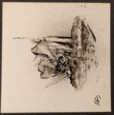 Peinture noir et blanc miniature signée bombe aerosol  graphic paint art