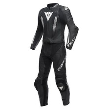 Dainese Laguna Seca 5 2tlg. Combinaison Cuir de Moto Longues (Noir/Blanc) T :