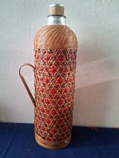 ANCIENNE BOUTEILLE THERMOS en osier Vintage