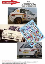 DECALS 1/18 REF 1140 PEUGEOT 106 PANIZZI TOUR DE CORSE 1993 WRC RALLYE RALLY