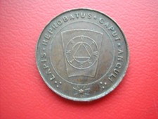 FRANC-MACON ROYAUME-UNI JETON CUIVRE LAPIS REPROBATUS CAPUT ANGULI (RITE D'YORK)