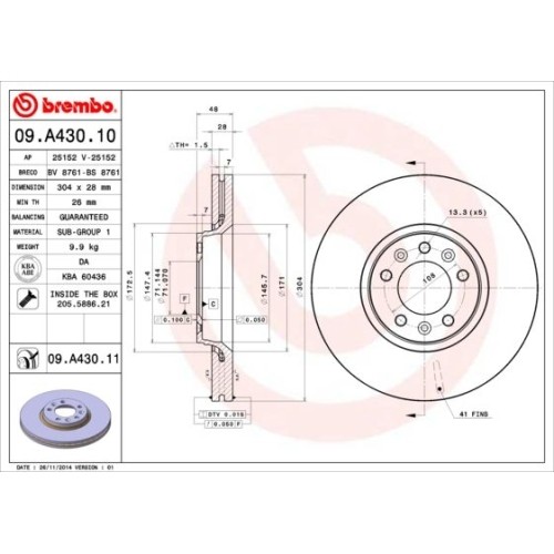 Disque frein brembo - 2x,