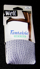 COLLANT WELL PLUIE PERLE T 2 EBENE NYLON LYCRA FANTAISIE MODE LINGERIE SEXY FUN