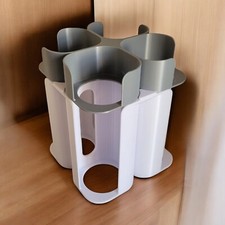 Rangement Blanc et Gris 12 pots + 12 couvercles pour yaourtière Multidelices