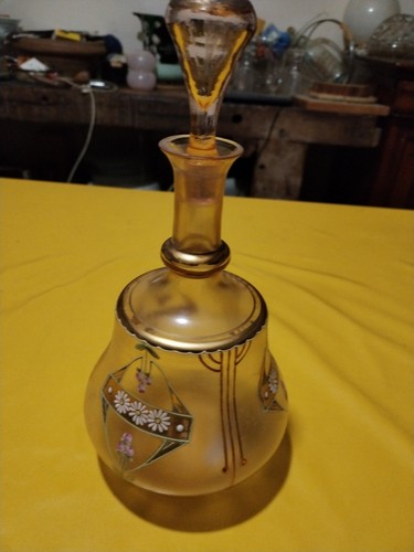 Carafe verre satiné émaillé - verre,