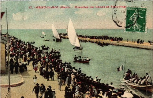 Cpa grau roi exercice du - grau-du-roi,
