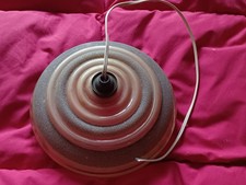 ancien lustre/suspension/ globe verre rose et blanc granité 20cm  vintage