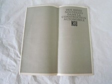 DEPLIANT CATALOGUE BROCHURE CONCESSIONNAIRE  NSU RO 80 PRINTZ 4 SPIDER SPORT ETC