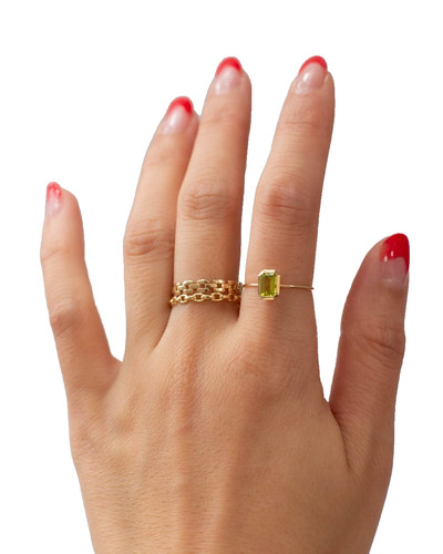 Bague péridot argent - péridot,