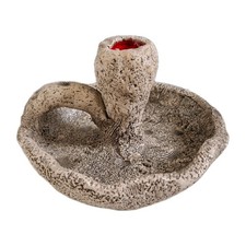 Ancien Bougeoir Brutaliste Signé Francis TRIAY En Céramique Vintage Collection