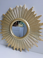 Miroir Soleil Mural Doré Design Style Baroque Moderne Contemporain Art Loft