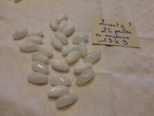 25 grosses perles agate quartz ??? blanc blanche ancienne reflet opalin