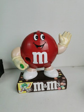 Distributeur de bonbons MnM's, 1980, Vintage, Ancien, Collection, Rouge. 