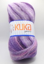 Lot de 3 pelotes de 100 g Kuka Angora Magic dégradé rose/violet