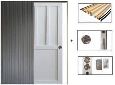 Porte Coulissante Atelier Blanc 2 Panneaux H204 X L73 + Systeme De Galandage Et 