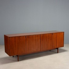 Buffet Bas Vintage Plaqué en Noyer Design Italie Années 1960 Original