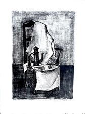 André Minaux Chaise Lithographie 66x50 originale proche bernard Buffet