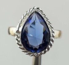 Naturel Tanzanite Bleue 6.80 CT Taille Poire Gemme Certifié Dernier Modèle Bague