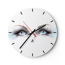 Horloge murale en verre 40x40cm fille imaginaire globe oculaire humain