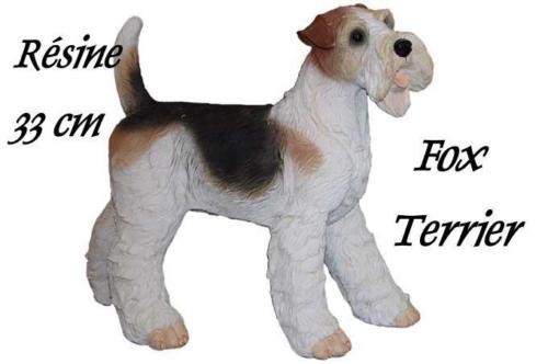 Statuette résine chien fox - résine,