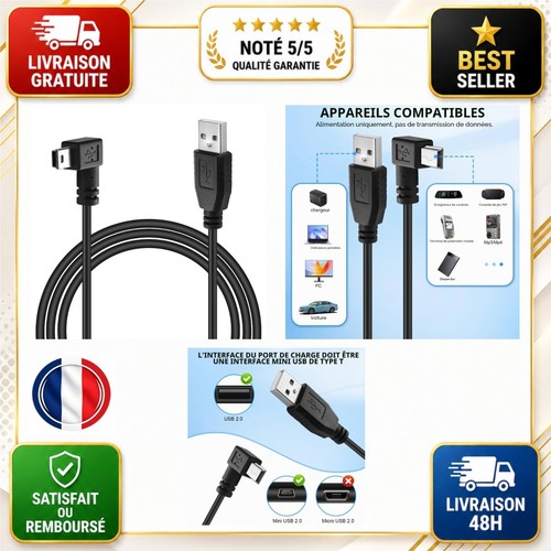 Câble usb mini - usb, garmin