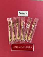 FOURCHETTES  ESCARGOT CHRISTOFLE  MALMAISON DORÉ 17 CM MÉTAL  ARGENTE NEUVE