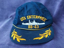 US Navy : Ancienne casquette de pont de l'USS Enterpriee - BB-43