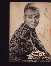 ARTISTE / Chanteuse Jocelyne JOCYA / dédicacée manuscrite en 1958